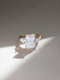 3.5ct Cushion Lab Grown Diamond IGI Certified Ethical Engagement Ring 18K Gold