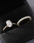 1.5ct Oval Lab Grown Diamond IGI Certified Ethical Ring Set 18K Gold