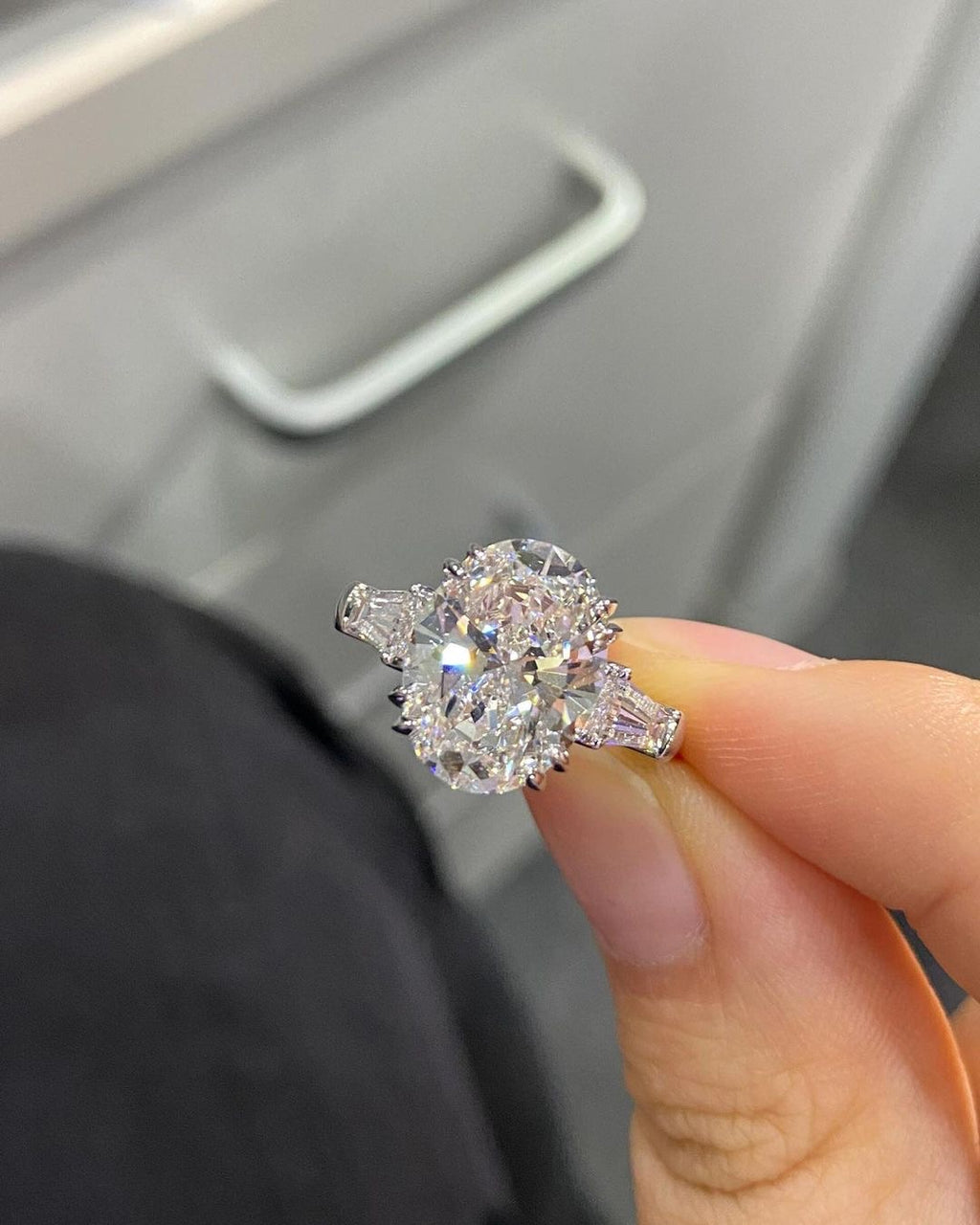 4.9ct Oval Lab Grown Diamond IGI Certified Ethical Engagement Ring