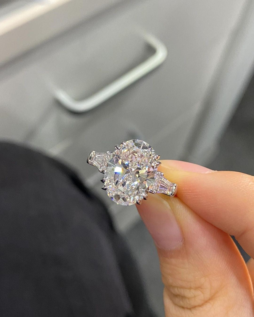 4.9ct Oval Lab Grown Diamond IGI Certified Ethical Engagement Ring