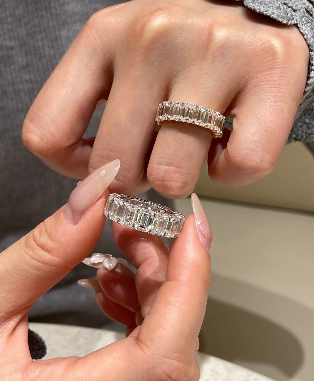 Eternity Emerald Lab Grown Diamond Band