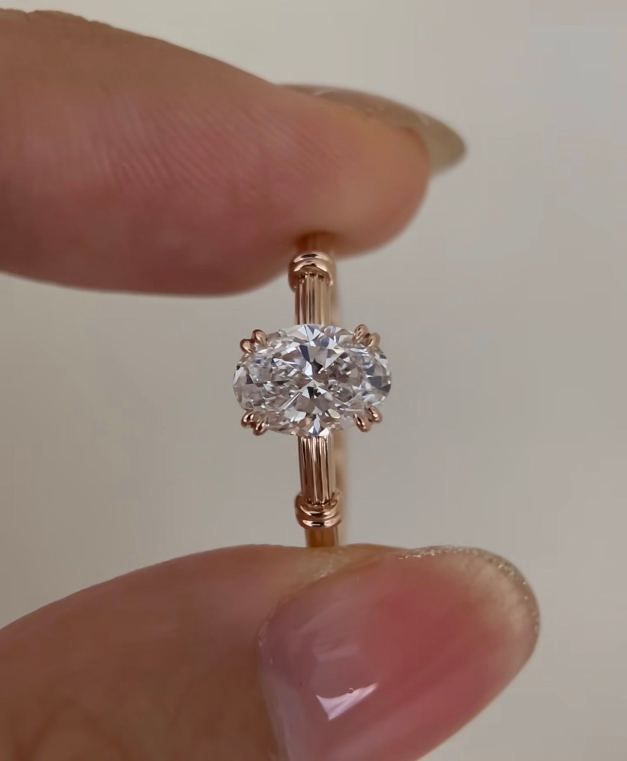 2ct Oval Lab Grown Diamond IGI Certified Ethical Engagement Ring 18K Gold