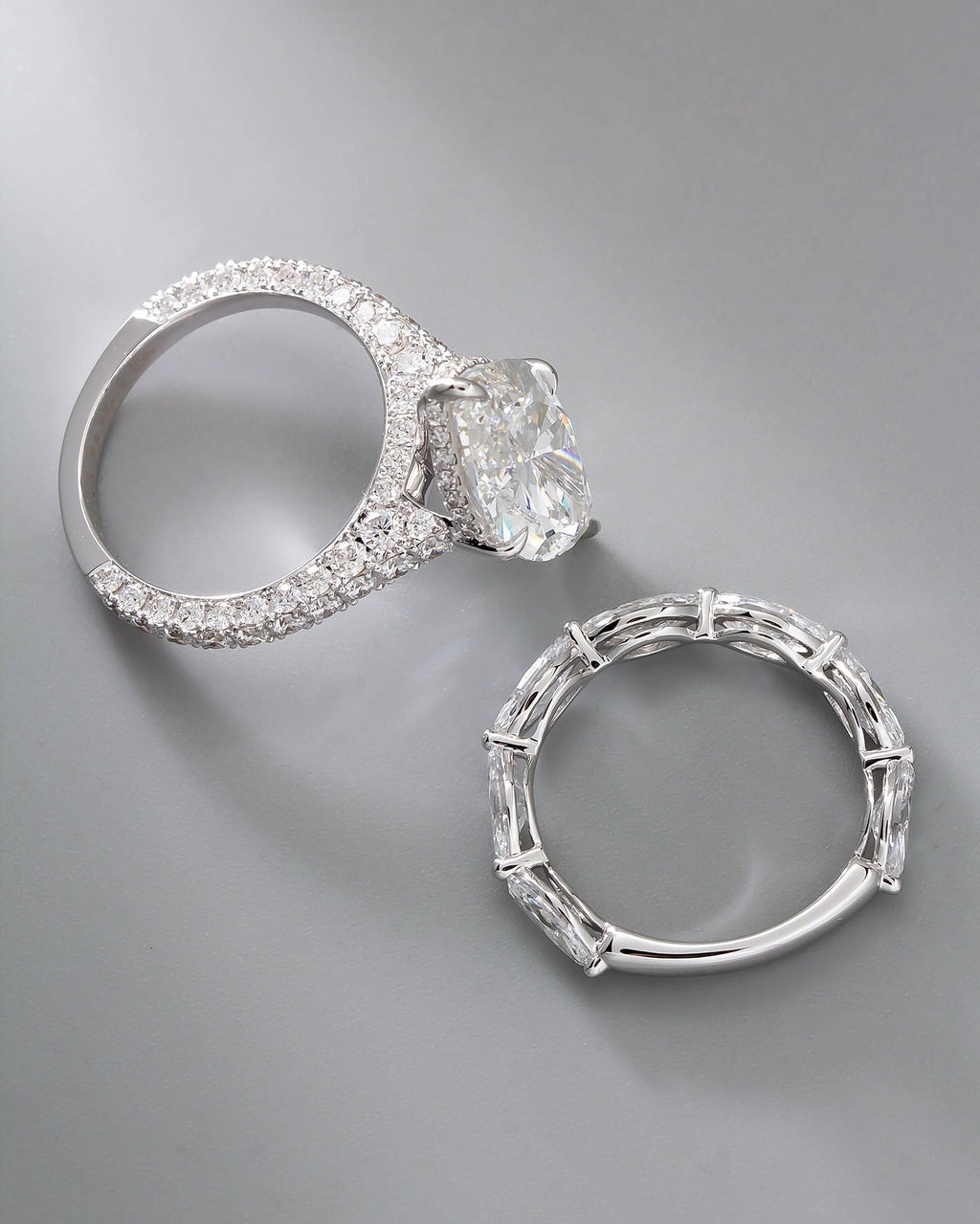 10ct Marquise Lab Grown Diamond IGI Certified Ethical Ring Set 18K Gold - Super Rare