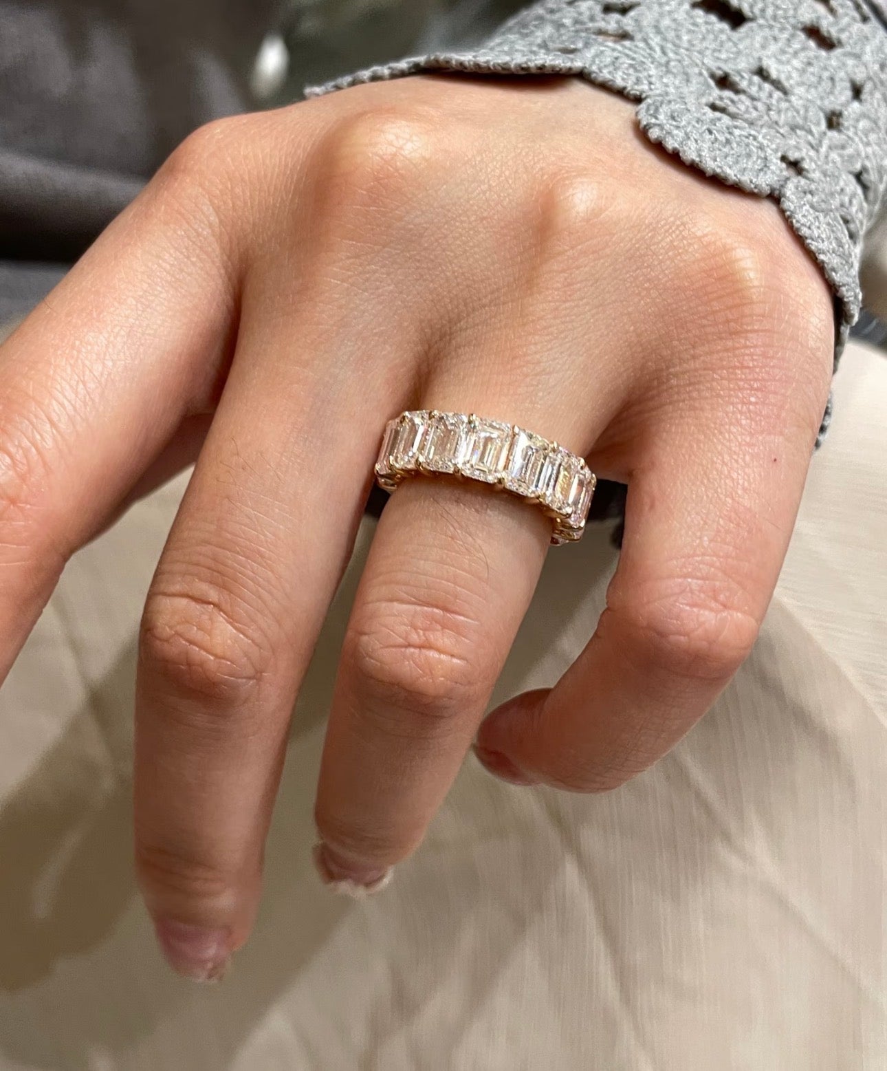 Eternity Emerald Lab Grown Diamond Band