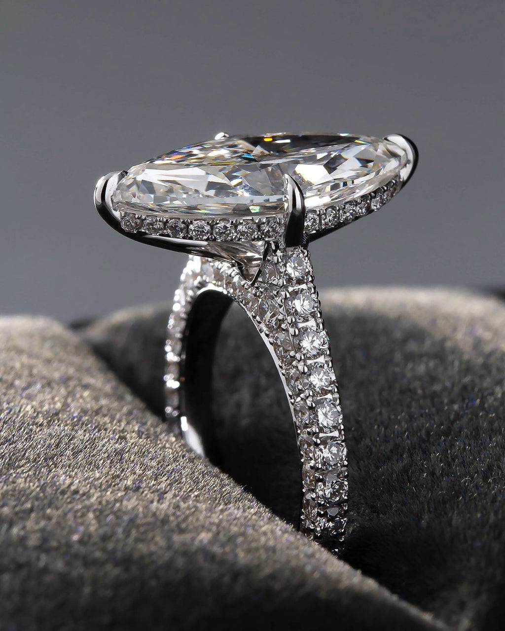 10ct Marquise Lab Grown Diamond IGI Certified Ethical Ring Set 18K Gold - Super Rare