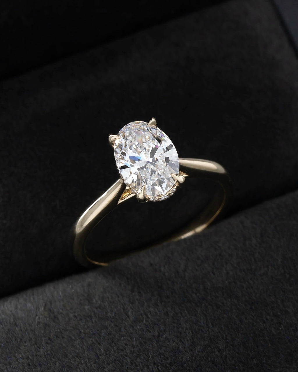 1.5ct Oval Lab Grown Diamond IGI Certified Ethical Ring Set 18K Gold