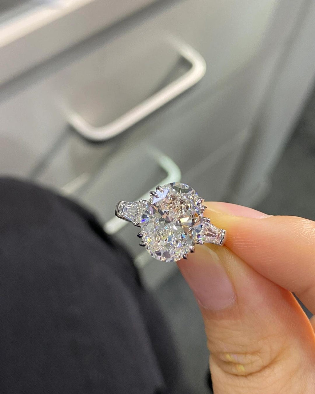 4.9ct Oval Lab Grown Diamond IGI Certified Ethical Engagement Ring