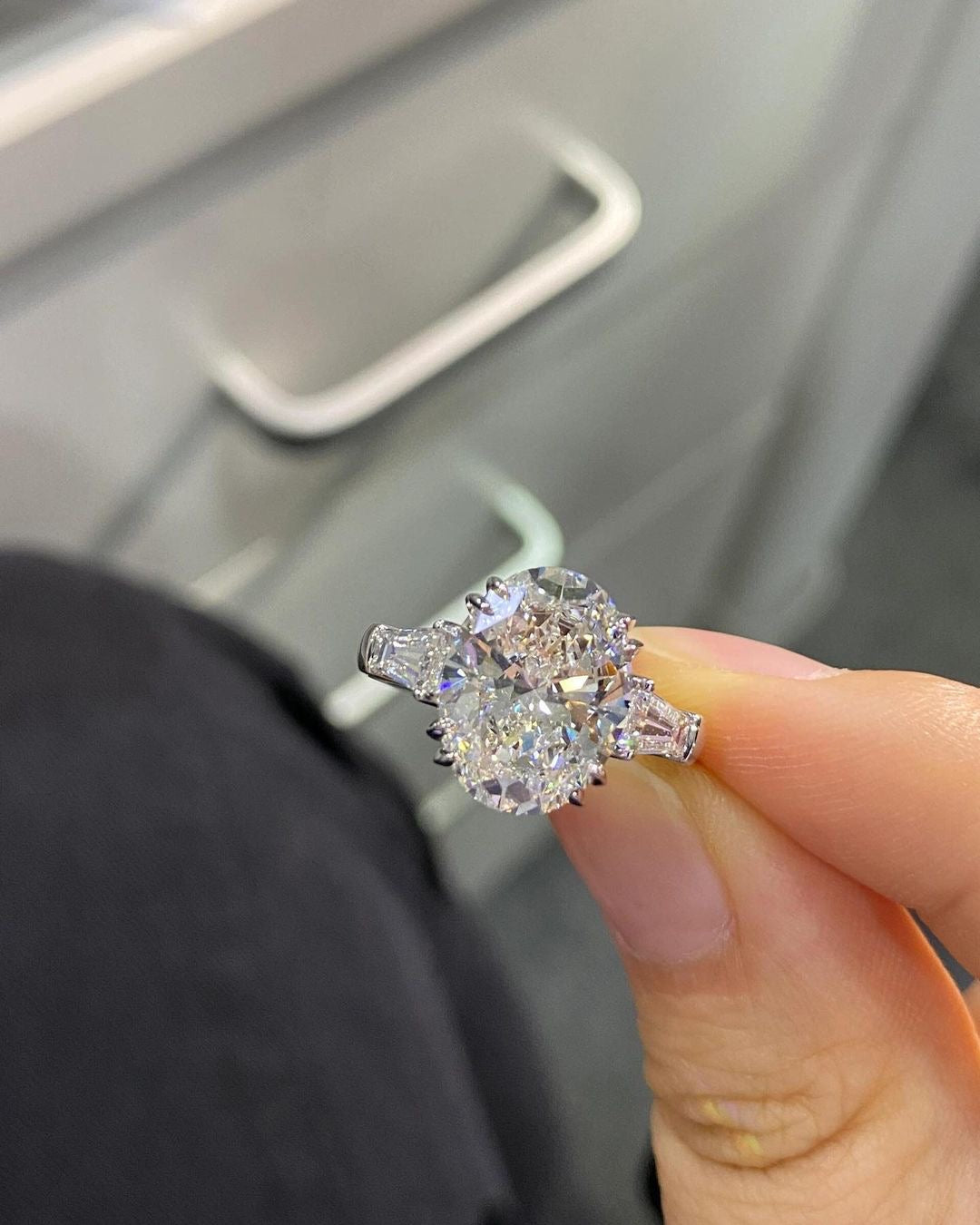 4.9ct Oval Lab Grown Diamond IGI Certified Ethical Engagement Ring
