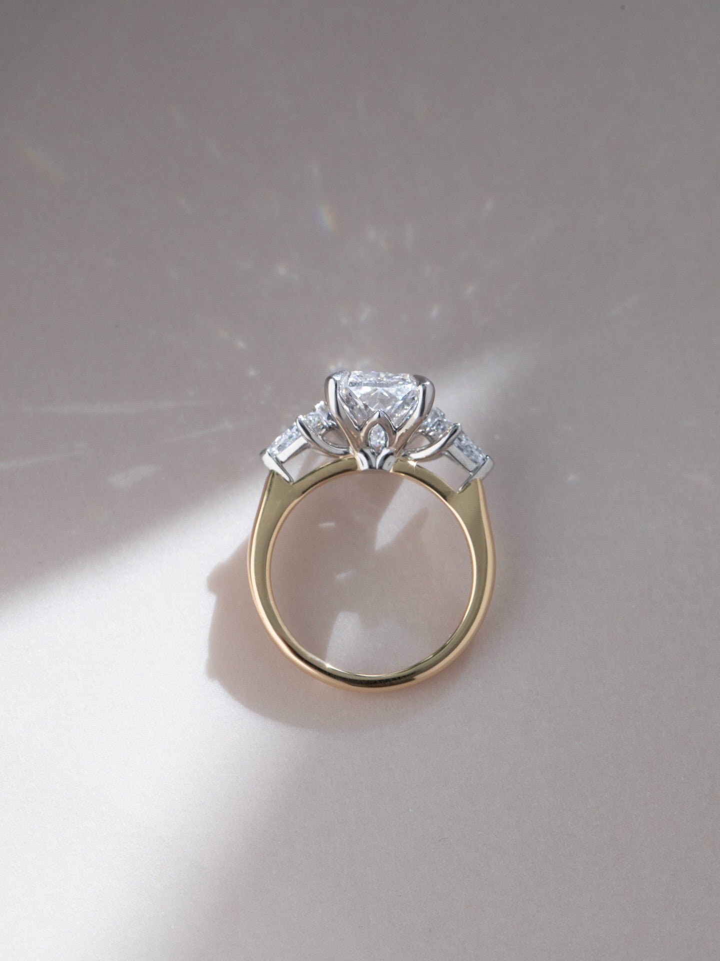 3.5ct Cushion Lab Grown Diamond IGI Certified Ethical Engagement Ring 18K Gold