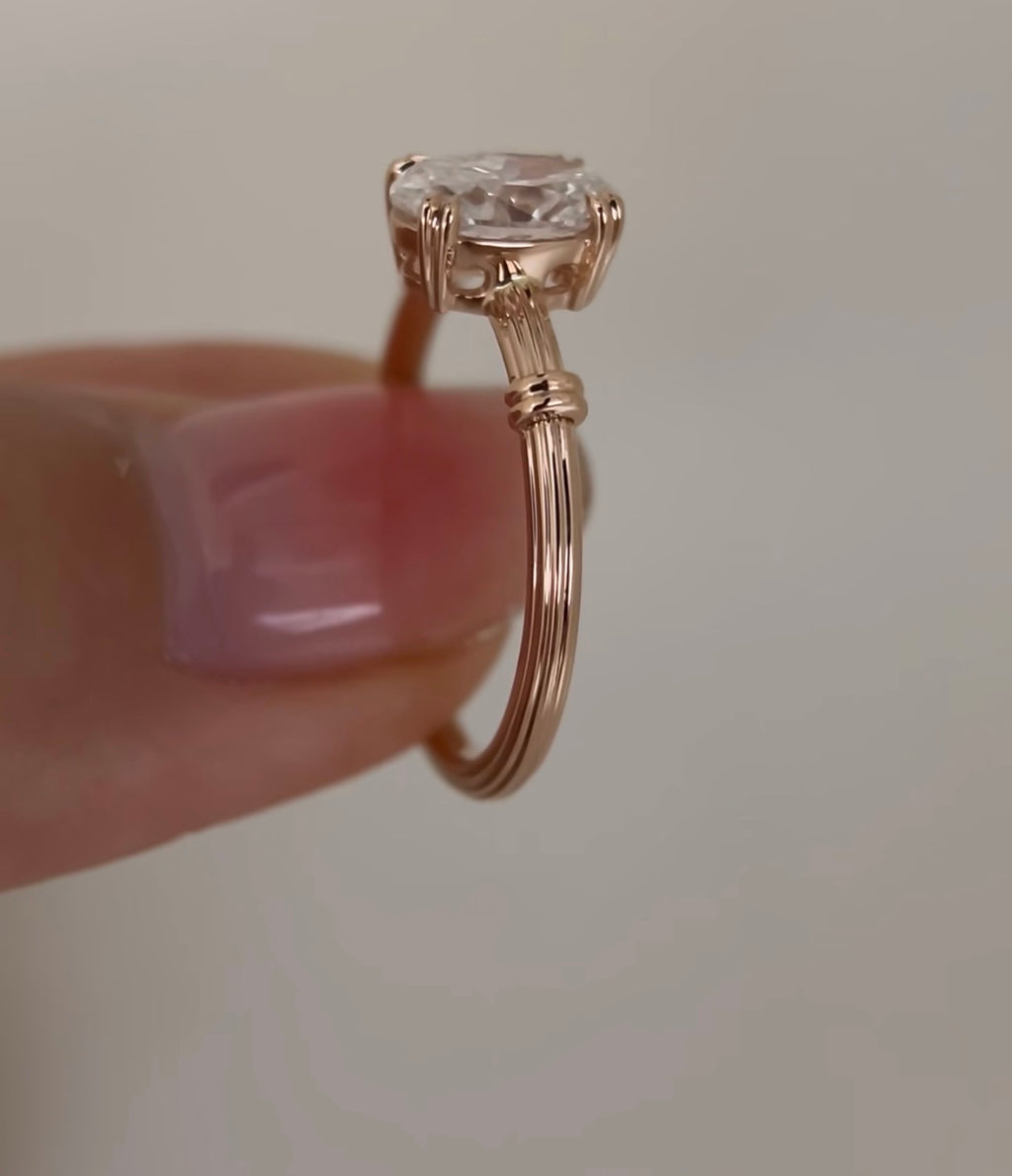 2ct Oval Lab Grown Diamond IGI Certified Ethical Engagement Ring 18K Gold