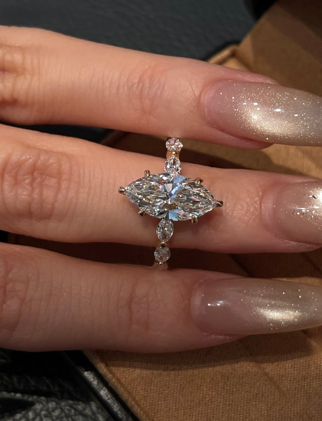 1.5ct Marquise Lab Grown Diamond Ring with IGI Certificate
