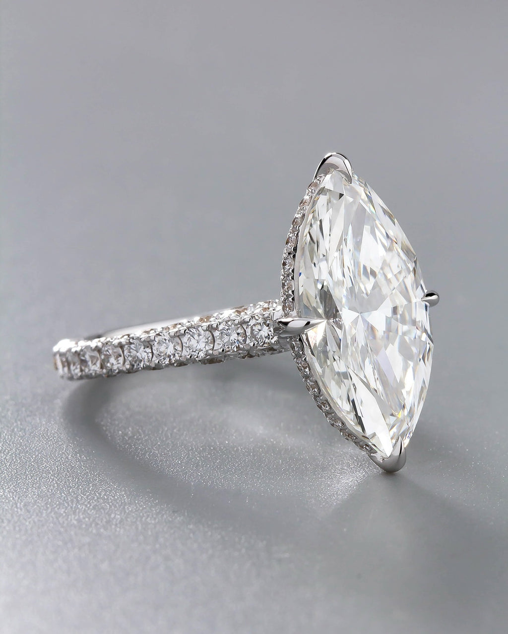 10ct Marquise Lab Grown Diamond IGI Certified Ethical Ring Set 18K Gold - Super Rare