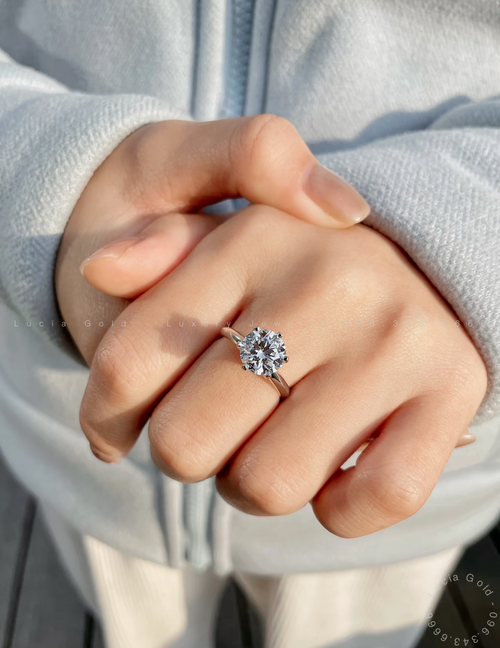 1.2ct Round Lab Grown Diamond 18K Gold Ring