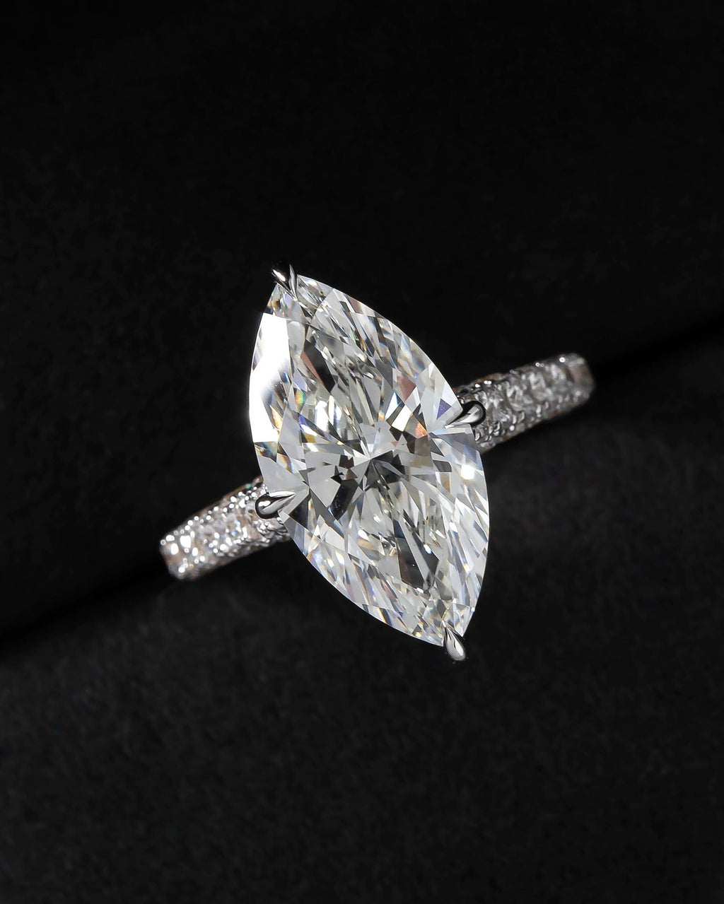10ct Marquise Lab Grown Diamond IGI Certified Ethical Ring Set 18K Gold - Super Rare