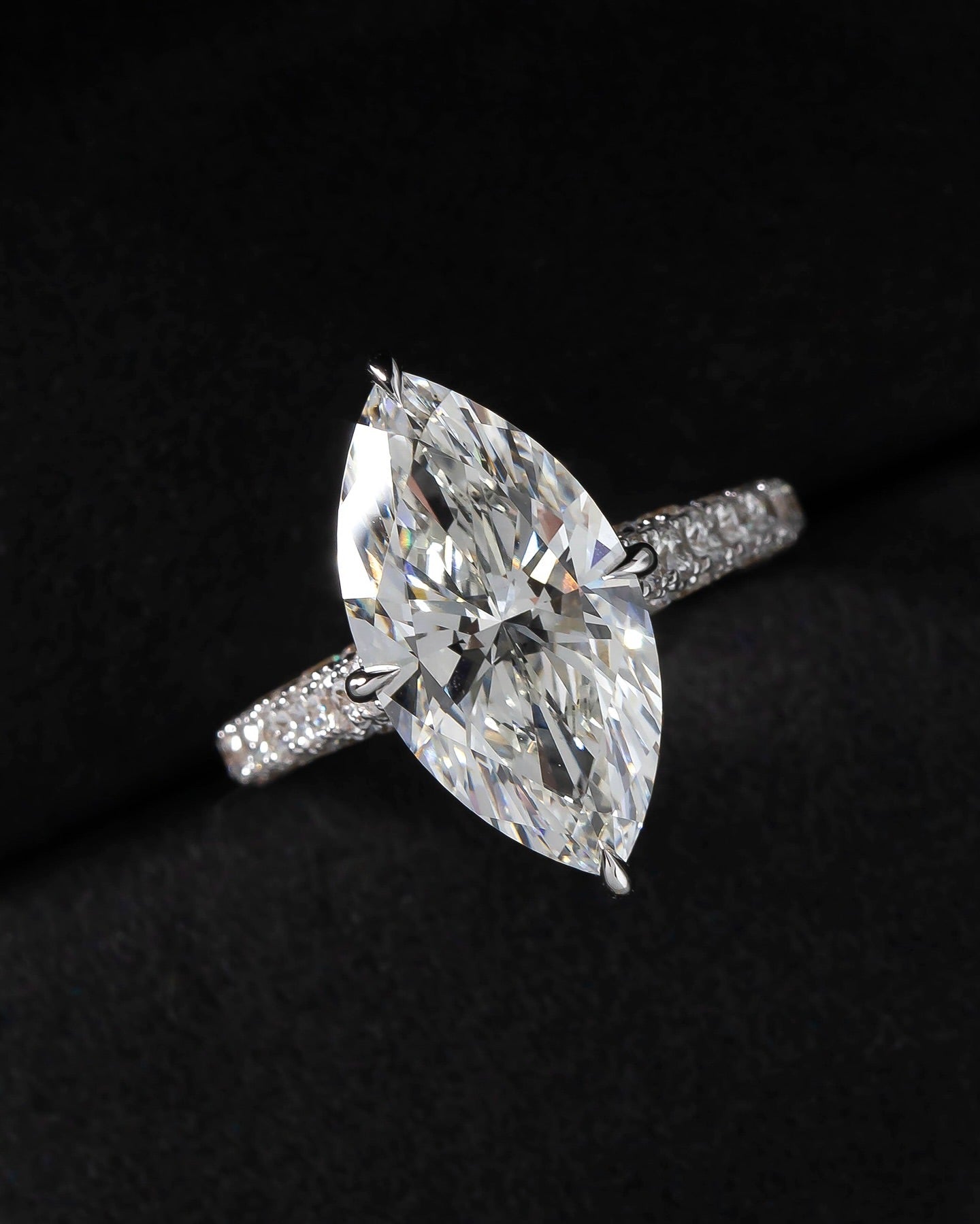 10ct Marquise Lab Grown Diamond IGI Certified Ethical Ring Set 18K Gold - Super Rare