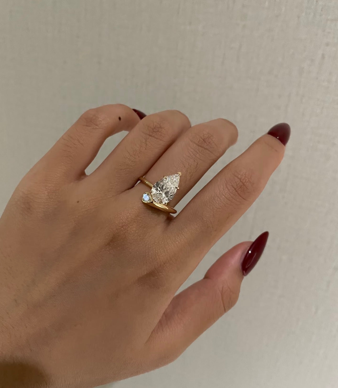 3ct Pear Lab Grown Diamond IGI Certified Ethical Engagement Ring 18K Gold