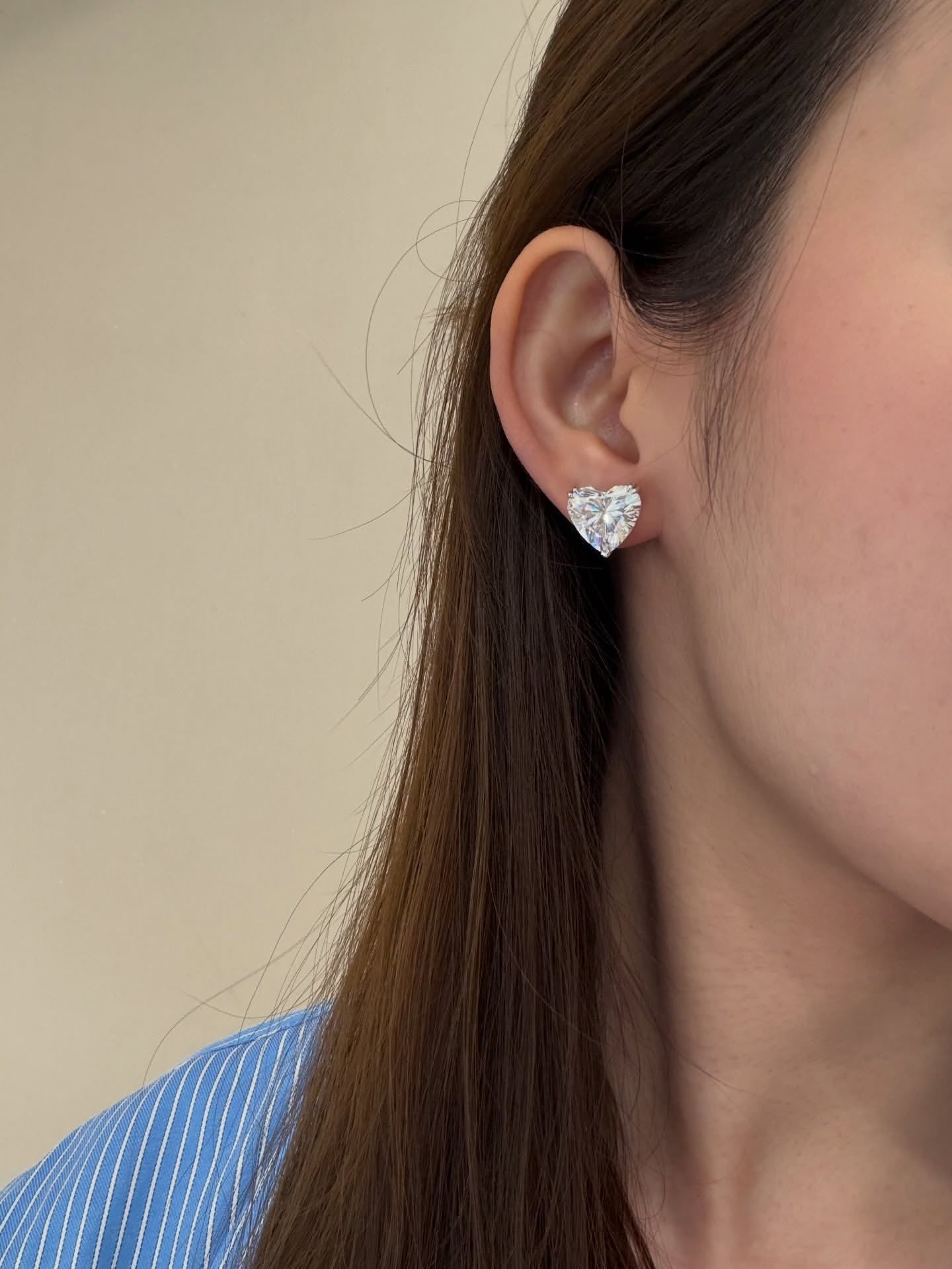 6ct Each Heart Shape Lab Grown Diamond IGI Certified Ethical Earrings 18K Gold