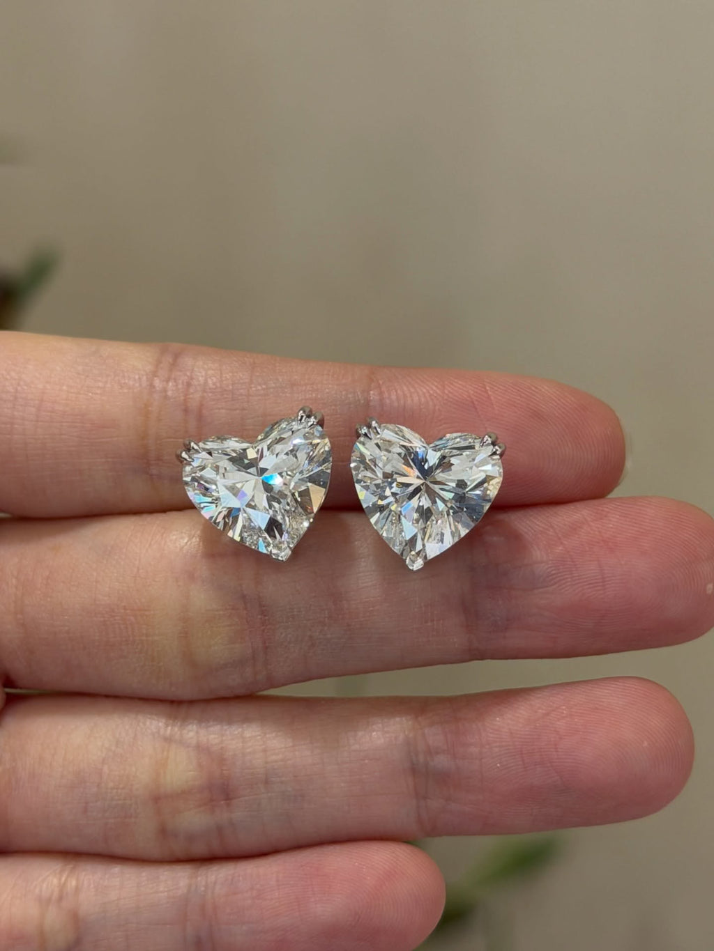 6ct Each Heart Shape Lab Grown Diamond IGI Certified Ethical Earrings 18K Gold