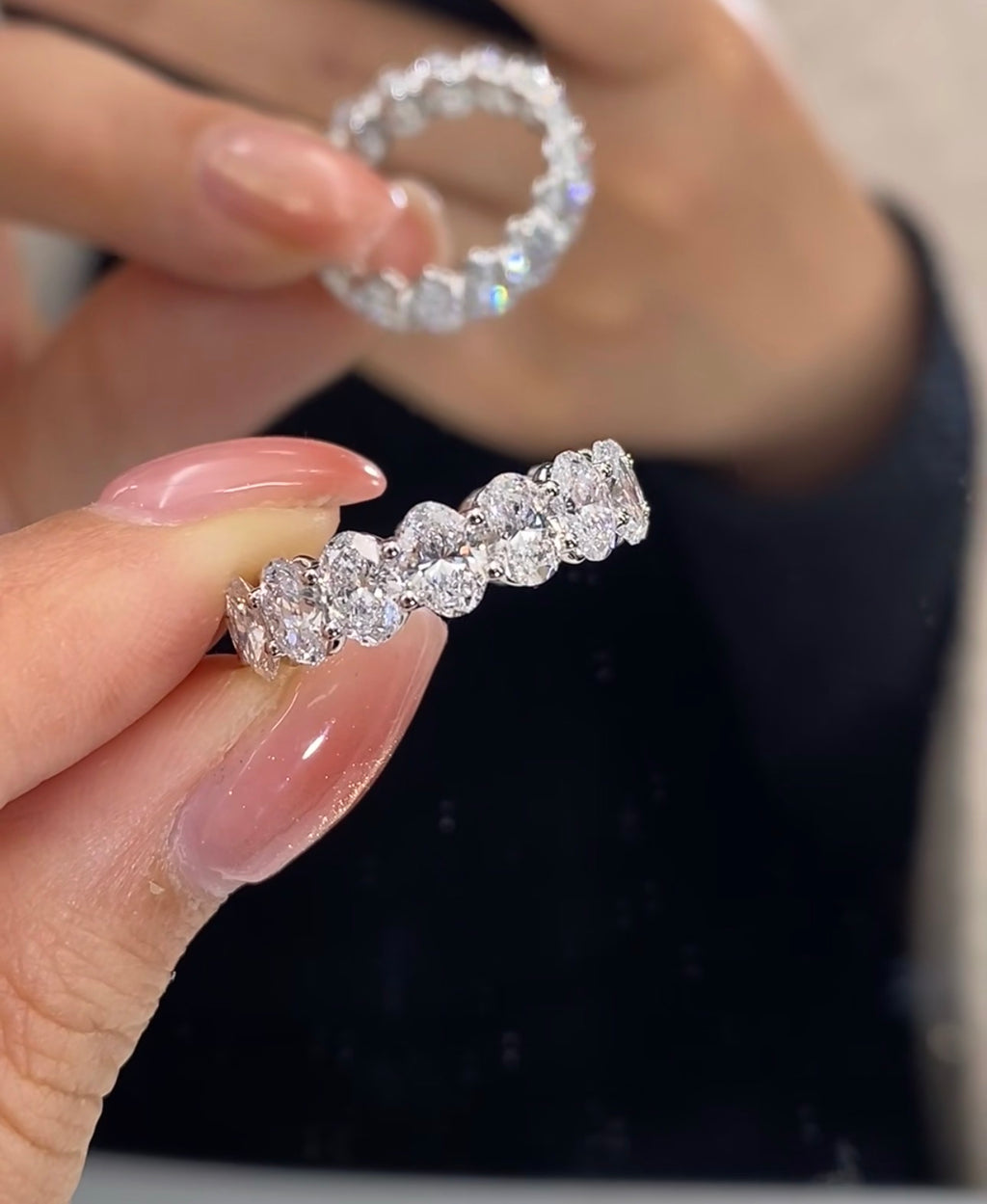 Full Oval Lab Grown Diamond IGI Certified Ethical Engagement Ring 18K Gold