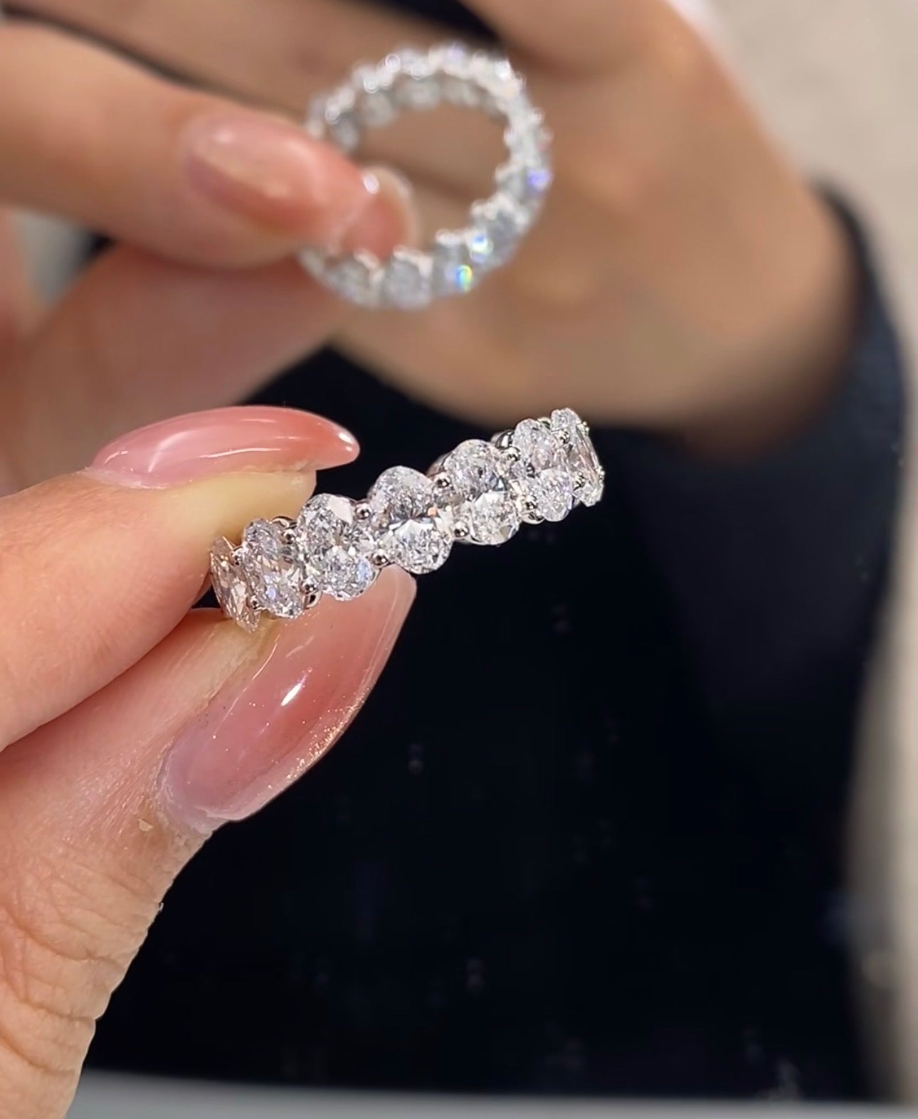 Full Oval Lab Grown Diamond IGI Certified Ethical Engagement Ring 18K Gold