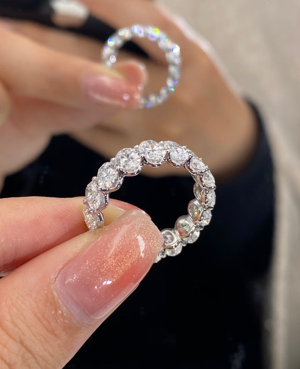Full Oval Lab Grown Diamond IGI Certified Ethical Engagement Ring 18K Gold