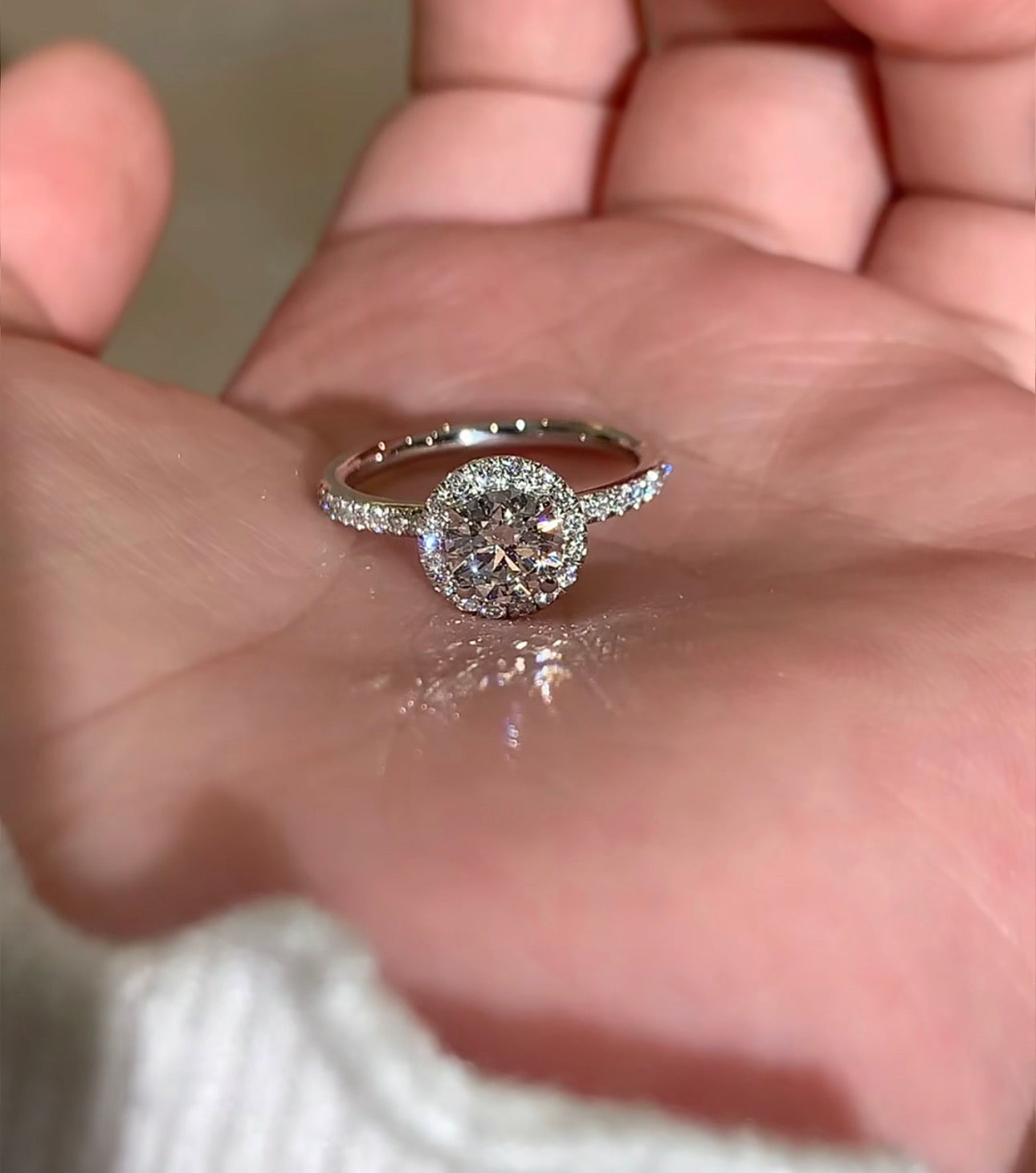 0.65ct Round Lab Grown Diamond IGI Certified Ethical Engagement Ring 18K Gold
