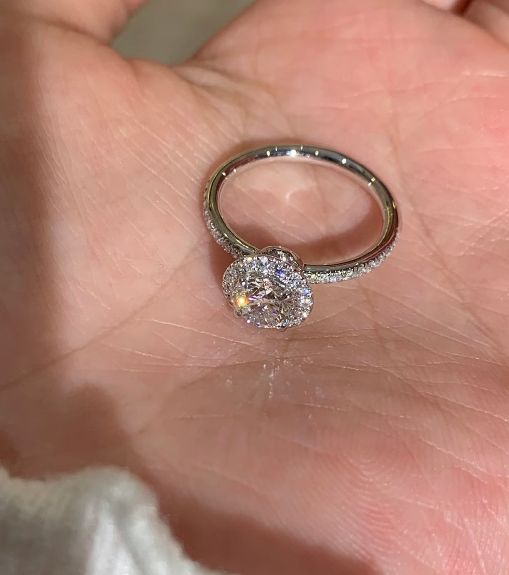 0.65ct Round Lab Grown Diamond IGI Certified Ethical Engagement Ring 18K Gold