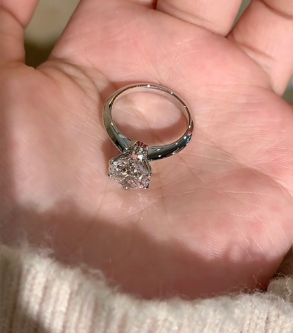 1.6ct Round Lab Grown Diamond IGI Certified Ethical Engagement Ring 18K Gold