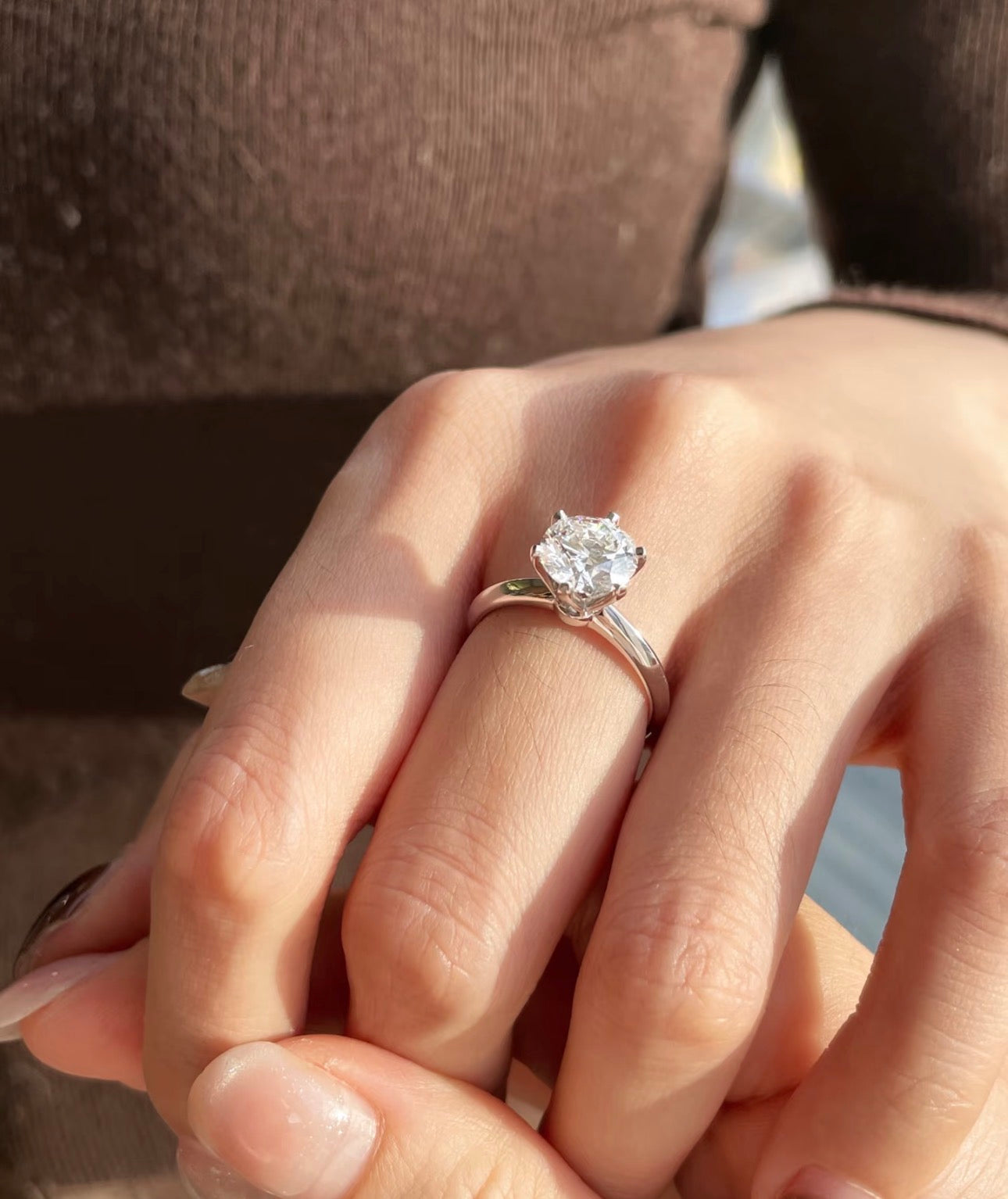 1.6ct Round Lab Grown Diamond IGI Certified Ethical Engagement Ring 18K Gold