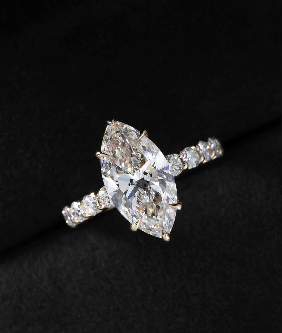 5ct Marquise Lab Grown Diamond IGI Certified Ethical Engagement Ring 18K Gold